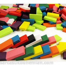 BlueSnail 10 Colors Authentic Standard Basswood Wooden Domino Blocks Set Kids Educational Racing Toy Tile Games240 pcs B075FQVC4K